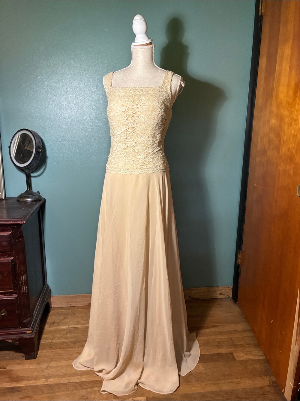 JJs House Cream Lace Bodice Maxi Dress